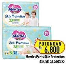 Promo Harga Merries Pants Skin Protection M30, S34, XL22, L26 22 pcs - Hypermart