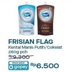 Promo Harga FRISIAN FLAG Susu Kental Manis Putih, Cokelat 280 gr - Indomaret