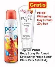 Promo Harga POSH Perfumed Body Spray Love Song, Fresh Spirit, Blaze Pink 150 ml - Indomaret