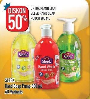 Promo Harga SLEEK Hand Wash Antibacterial All Variants 500 ml - Hypermart