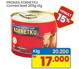 Promo Harga Pronas Kornetku Corned Beef 200 gr - Indomaret