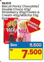 Promo Harga Glico Pocky Stick Chocolate Flavour, Double Choco, Strawberry Flavour, Cookies Cream, Matcha 33 gr - Indomaret