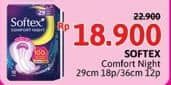 Promo Harga Softex Comfort Night Wing 36cm, Wing 29cm 12 pcs - Alfamidi