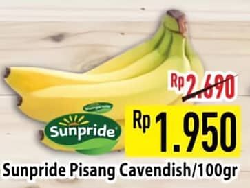 Promo Harga Sunpride Pisang Cavendish per 100 gr - Hypermart