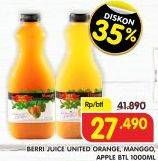 Promo Harga BERRI Juice Orange, Classic Apple, Mango 1000 ml - Superindo