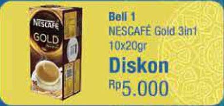 Promo Harga Nescafe Gold 3 in 1 per 10 pcs 20 gr - Hypermart