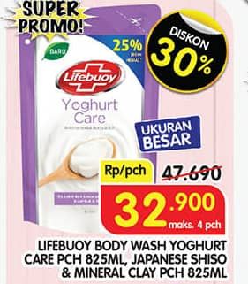 Promo Harga Lifebuoy Body Wash Yoghurt Care, Japanese Shiso Mineral Clay 850 ml - Superindo