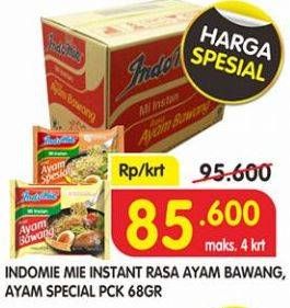 Promo Harga INDOMIE Mi Kuah Ayam Bawang, Ayam Spesial per 40 pcs 68 gr - Superindo