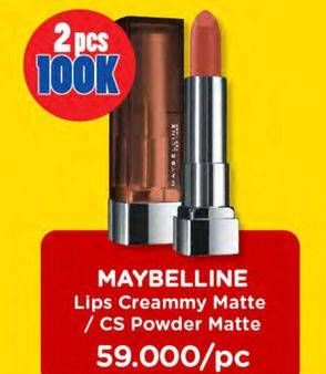 Promo Harga MAYBELLINE The Powder Matte/Color Sensational Creammy Matte 2s  - Watsons