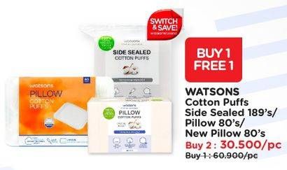 Promo Harga WATSONS Cotton Puffs Side Sealed/Pillow/New Pillow  - Watsons