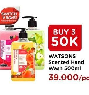 Promo Harga WATSONS Hand Wash per 3 botol 500 ml - Watsons