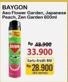 Promo Harga Baygon Insektisida Spray Flower Garden, Japanese Peach, Zen Garden 600 ml - Alfamart