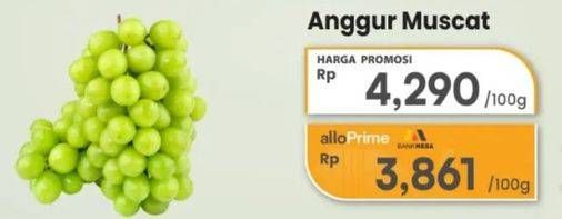 Promo Harga Anggur Shine Muscat 100 gr - Carrefour