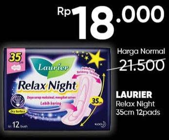 Promo Harga Laurier Relax Night 35cm 12 pcs - Guardian