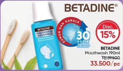 Promo Harga Betadine Mouthwash 190 ml - Guardian