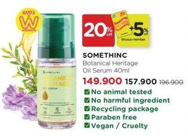 Promo Harga SOMETHINC Botanical Heritage Oil Serum 40 ml - Watsons
