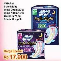 Promo Harga Charm Safe Night Gathers 35cm, Wing 29cm, Wing 35cm 12 pcs - Indomaret