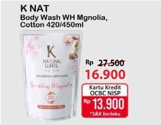 Promo Harga K Natural White Body Wash Sparkling Magnolia, Cotton Flower 450 ml - Alfamart
