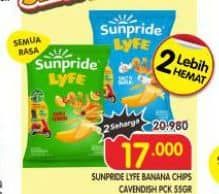 Sunpride Lyfe Cavendish Banana Chips 55 gr Diskon 18%, Harga Promo Rp17.000, Harga Normal Rp20.980