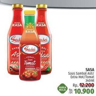 Promo Harga SASA Sambal Asli/ Extra Hot/ Tomat 340ml  - LotteMart