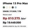 Promo Harga Apple iPhone 13 Pro Max 1 TB, 256 GB, 512 GB  - Erafone