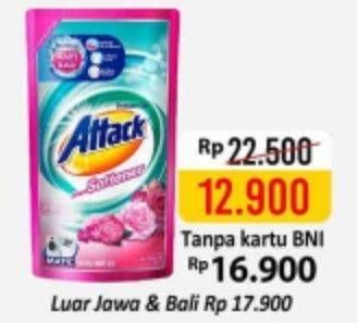 Promo Harga ATTACK Detergent Liquid Matic Liq + Soft, Matic Liq Hygiene 800 ml - Alfamart