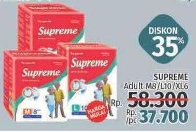 Promo Harga Supreme Adult Diapers M8, L10, XL6  - LotteMart