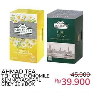 Promo Harga Ahmad Tea Teh Celup Camomile Lemongrass, Earl Grey per 20 pcs 2 gr - Indomaret