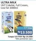 Promo Harga ULTRA MILK Susu UHT Coklat, Full Cream, Low Fat 1000 ml - Alfamidi