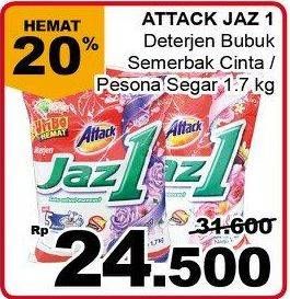 Promo Harga ATTACK Jaz1 Detergent Powder Semerbak Cinta, Pesona Segar 1700 gr - Giant