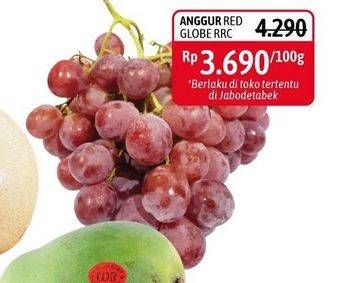 Promo Harga Anggur Red Globe RRC per 100 gr - Alfamidi