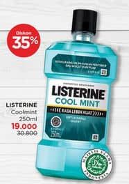Promo Harga Listerine Mouthwash Antiseptic Cool Mint 250 ml - Watsons