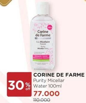 Promo Harga CORINE DE FARME Purity Micellar Water 100 ml - Watsons