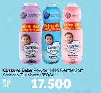Promo Harga CUSSONS BABY Powder Mild Gentle, Soft Smooth, Blueberry 350 gr - Carrefour