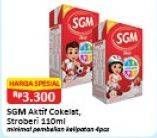 Promo Harga SGM Aktif Susu Cair Chocolate, Strawberry 110 ml - Alfamart