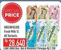 Promo Harga GREENFIELDS Fresh Milk All Variants 1000 ml - Hypermart