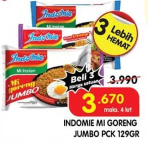 Promo Harga Indomie Mi Goreng Jumbo 129 gr - Superindo