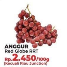 Promo Harga Anggur Red Globe RRT per 100 gr - Yogya