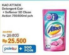 Promo Harga Attack Detergent Liquid Plus Softener 800 ml - Indomaret