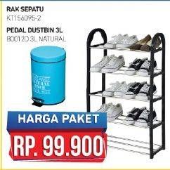 Promo Harga Shoe Rack + Pedal Dustbin  - Courts