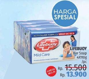 Promo Harga LIFEBUOY Bar Soap per 4 pcs 110 gr - LotteMart