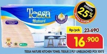 Promo Harga Tessa Nature Unbleach Tissue Towel 100 pcs - Superindo