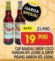 Promo Harga CAP BANGAU Syrup Cocopandan, Pisang Ambon 620 ml - Superindo