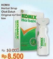 Promo Harga KOMIX Herbal Obat Batuk Original per 4 pcs 15 ml - Indomaret
