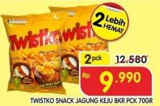 Promo Harga TWISTKO Snack Jagung Bakar Keju Bakar per 2 pouch 70 gr - Superindo