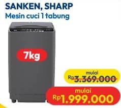 Promo Harga Sanken/Sharp Mesin Cuci 1 Tabung  - Hypermart