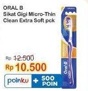 Promo Harga Oral B Toothbrush Microthin Clean Extra Soft 1 pcs - Indomaret