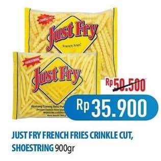 Promo Harga Just Fry French Fries Crinkle Cut, Shoestrings 900 gr - Hypermart