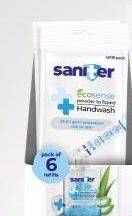 Promo Harga SANITER Ecosense Powder To Liquid Handwash Fresh Clean per 6 sachet 9 gr - TIP TOP
