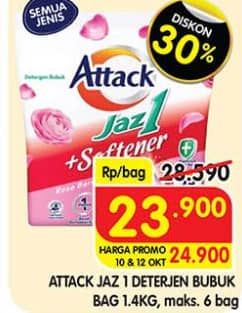 Promo Harga Attack Jaz1 Detergent Powder 1400 gr - Superindo